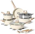Just Perfecto Set oale si tigai Just Perfecto JL-779, 15 piese, Finisaj marmura, Inductie, Oala cu aburi, Accesorii, Bej (JL-779 beige)