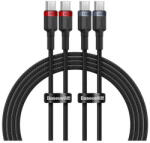 Baseus Cafule USB-C USB-C töltőkábel, 100W, 1m, fekete-piros/fekete-szürke - ionstore