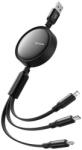 Mcdodo 3in1 töltő- és adatkábel USB / USB-C / Lightning / MicroUSB 3, 5A, max- 1, 2m, fekete