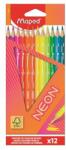 Maped Színes ceruza készlet, háromszögletű, MAPED "Neon", 12 különböző szín (831802FC) - mystock