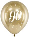 PartyDeco Arany latex léggömbök 30 cm 90-es szám, 6 db