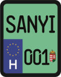  Rendszám matrica rollerre (SANYI-001)