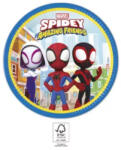 Marvel Spiderman, Pókember Spidey papírtányér 8 DARABOS, 23 cm FSC Nr2