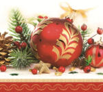 POL-MAK Karácsony Red Bauble szalvéta 20 db-os 33x33 cm PKK016217 (PKK016217)