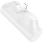hoco. J147 vésztöltő Type-C aljzat (3000mAh, 2A, gyorstöltő, LED jelző, lightning csatlakozó) FEHÉR (J147_LIGHTNING_W)