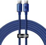 Baseus Crystal Shine USB-C-USB-C kábel, 100W, 2m, kék - domshop