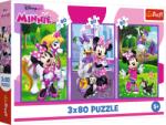 Trefl - Puzzle 3x80 Minnie and friends - 40 - 99 piese