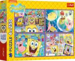 Trefl - Puzzle 4x250 Crazy world of Spongebob - 250 piese