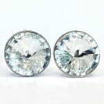  Kristály fülbevaló crystal színű, rivoli 12 mm (150101)