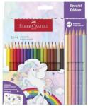 Faber-Castell Színes ceruza FABER-CASTELL kastélyos Unikornis matricával 18 darabos + 6 darab pasztell színes ceruzával (111221) - tonerpiac