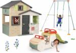 Smoby Set căsuța Prietenilor și cățărătoare multifuncțională Cars Friends Evo Playhouse Life Smoby extensibilă și cățărătoare nisipar și tobogan și leagăn de 180 cm cu construcție metalică (SM810206-A20) Casuta pentru copii