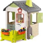 Smoby Casă de grădinărit Life Jura Lodge Smoby cu un jgheab, un coș de fum și un clopoțel de la 24 luni (SM810252-C) Casuta pentru copii