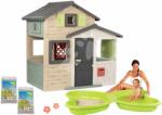 Smoby Set căsuța Prietenilor cu nisipar Fluture Friends Evo Playhouse Life Smoby exyensibilă cu apă și 30 kg nisip igienic (SM810206-A18) Casuta pentru copii
