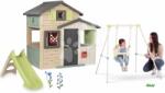 Smoby Set căsuța Prietenilor extensibilă cu leagăn Baby Swing cu tobogan Life Smoby extensibilă cu tobogan de 90 cu joc de apă (SM810206-A17) Casuta pentru copii
