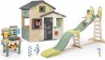 Smoby Set căsuța Prietenilor și tobogan cu triplu val Friends Evo Playhouse Life Smoby extensibilă cu bucătărie pentru grădinari (SM810206-A13) Casuta pentru copii