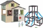 Smoby Set căsuța Prietenilor și cățărătoare 3-etaje Tower Kraxxl Friends Evo Playhouse Life Smoby extensibilă și se poate configura (SM810206-A26) Casuta pentru copii