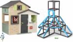 Smoby Set căsuța Prietenilor și cățărătoare cu 4 etaje Giant Kraxxl Friends Evo Playhouse Life Smoby extensibilă cu gaură pentru aruncarea mingii configurabilă (SM810206-A27) Casuta pentru copii