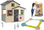 Smoby Set căsuța Prietenilor și pistă distractivă Friends Evo Playhouse Life Smoby extensibilă cu perete de joacă și activități (SM810206-A6)
