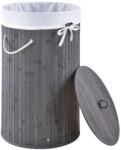 Juskys Curly Round 55 L bambusz szennyeskosár - szürke (300353)