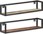vidaXL 2 db tömör újrahasznosított fa fali polc 80 cm (VD320671)