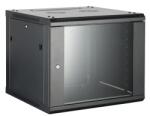 Hikvision Rackszekrény - 19" fali kivitel (12U, 600x600x635, fekete, egyrekeszes, üvegajtós, max. 60 kg) DS-XS6612-S/B (DS-XS6612-S/B)