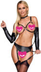 Bad Kitty Crotchless Set with Strap Bra & Suspender Briefs 2480557 Black XL