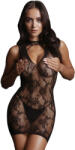 Le Désir High Neck Lace Mini Dress Black XS-XL