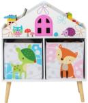 Timelesstools Babaház formájú könyvespolc 2db tárolóval (PRO92684375)