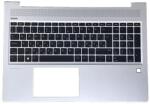 HP ProBook 450 455 G6 450 G7 series háttérvilágítással (backlit) burkolattal (topcase) ezüst-fekete magyar (HU) laptop/notebook billentyűzet gyári