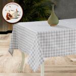 Ralex Fata de masa antimurdarire 100% Bumbac Diametru 140 cm, Carouri Gri Fata de masa