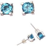  Cercei Topaz Rotund Fatetat 6x6x16 mm Argint 925 - 1 Pereche