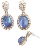  Cercei Acvamarin Cu Zircon Oval 21x10x19 mm Argint 925 - 1 Pereche