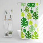 Family Collection Zuhanyfüggöny szett fürdőpamaccsal - 3 féle - kék, zöld mintás - 180 x 180 cm (11526A)