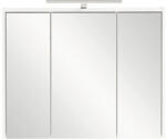 Möbelpartner Dulap baie cu oglindă Flag cu iluminare, 3 uși 1 priză, PAL, 74, 5x60 cm, alb (149481)