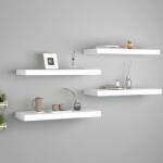  4 db fehér mdf fali polc 60 x 23, 5 x 3, 8 cm (29749)
