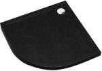 Schedline Sharper Black Stone félkör alakú zuhanytálca 80x80 cm fekete 3S. S1O-8080/C/ST