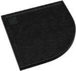 Schedpol Omega Black Stone félkör alakú zuhanytálca 80x80 cm fekete 3.0459/C/ST (30459CST)