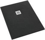 Schedpol Kalait Black Stone cădiță de duș dreptunghiulară + capac mascare 140x80 cm negru 3.3110/C/ST-M2 (33110CSTM2)