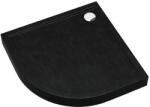 Schedline Cameron Black Stone félkör alakú zuhanytálca 80x80 cm fekete 3ST. C1O-8080/C/ST
