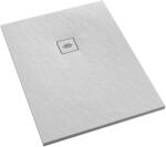 Schedline Protos White Stone cădiță de duș dreptunghiulară + capac mascare 140x80 cm alb 3SP. P1P-80140/B/ST-M1/B/ST (3SPP1P80140BSTM1BST)