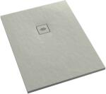 Schedline Protos Cement Stone téglalap zuhanytálca + előlap 100x80 cm cement 3SP. P1P-80100/CT/ST-M1/CT/ST