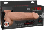  Fetish Strap-On 9 - felcsatolható, üreges, spriccelő dildó (natúr)