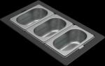 ELLECI ELLECI- Tároló edény háromrészes gourmet 378 inox HPL kerettel (KF053065IN) - ellecimarkabolt