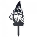  Decoratiune gradina / ghiveci Krodesign Angry Gnome KRO-1136, metal, inaltime 62 cm (KRO-1136)