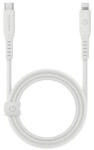  Energea Flow C94 USB-C / Lightning MFI szövet gyorstöltő- és adatkábel, 1.5m, 60W, 3A, fehér - ionstore