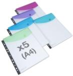 Rapesco Irattartó tasak, A4+, lefűzhető, patentos, RAPESCO Eco , áttetsző vegyes színek (1630)