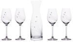  Borosüveg borospoharakkal - Swarovski dísszel - 360 ml - 5 db-os szett