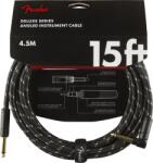 Fender Deluxe gitárkábel, hangszerkábel, 4, 5m, Black Tweed