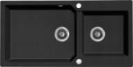 Kuchinox Milos, 2 rekeszes gránit mosogató 980x500x215 mm + szifon, fekete pettyes, LAV-SPM_7209 (LAV-SPM_7209)