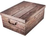 4-Home Cutie de depozitare cu capac Lemn, gri, 51 x 37 x24 cm